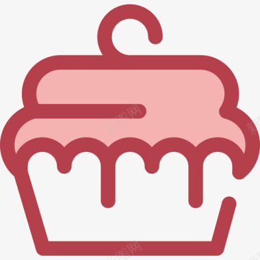 松饼食品和餐厅6红色图标图标
