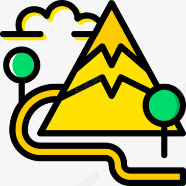 风景景区标志山风景32黄色图标图标