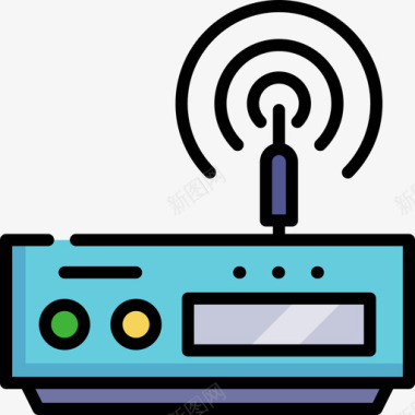 彩色六面体Wifi多媒体13线性彩色图标图标