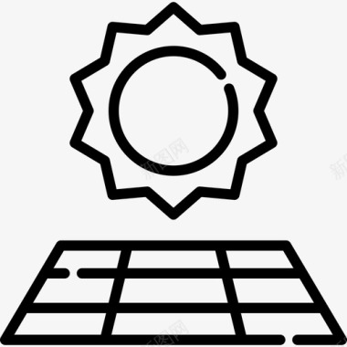 太阳恒星太阳能物联网2线性图标图标