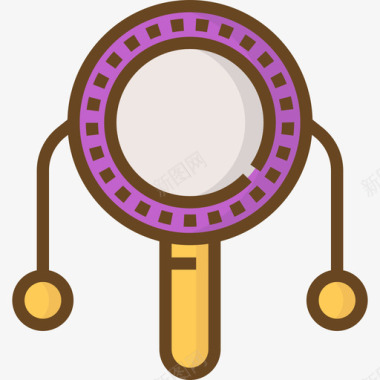 免扣图片元素拨浪鼓婴儿元素线性颜色图标图标