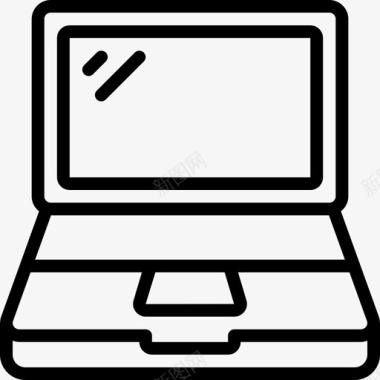 笔记本电脑办公设备5线性图标图标