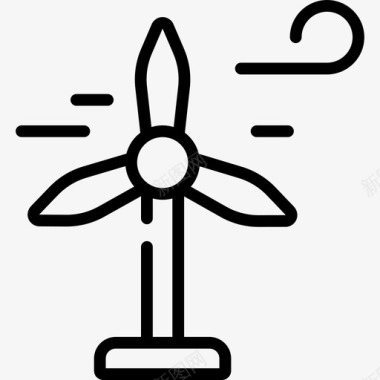 风力发电厂电能3线性图标图标