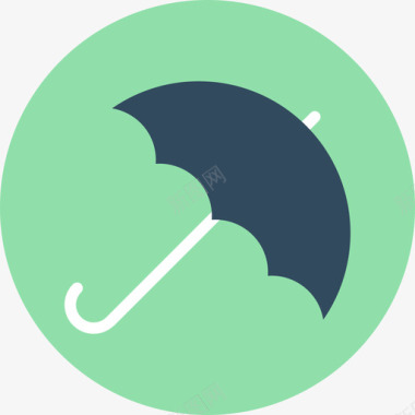 雨伞购物9圆形图标图标