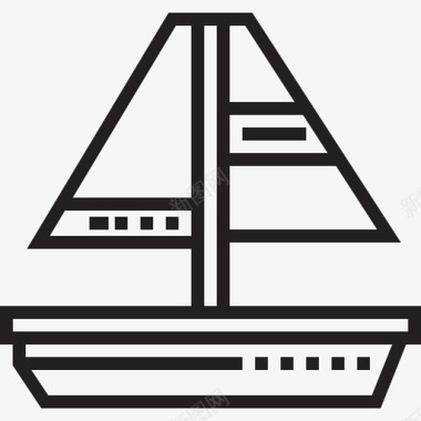 帆船航海和水手2直线型图标图标