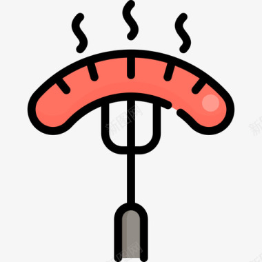 食品包装香肠香肠暑假5原色图标图标