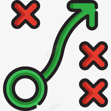 线条风策略足球队线条颜色图标图标