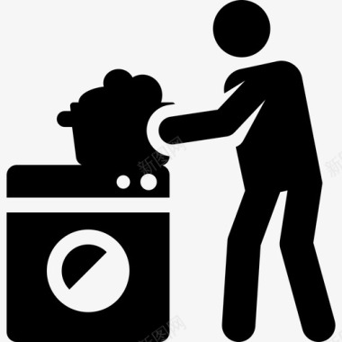 洗衣机洗衣机清洁服务装满图标图标