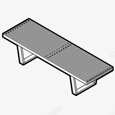 公园园林长凳公园放松图标图标