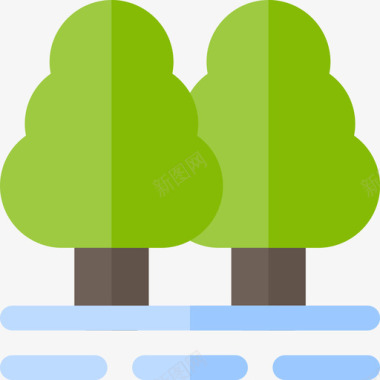 矢量森林树木树木在森林里6平坦图标图标