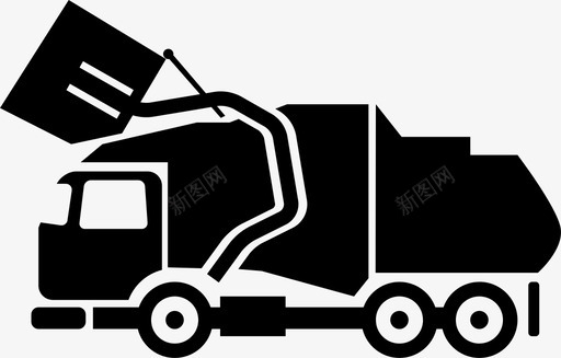 垃圾车自卸汽车垃圾箱图标图标