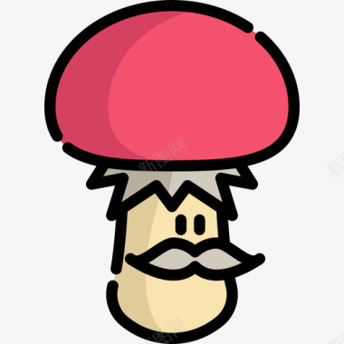 蘑菇奇异人物2线性颜色图标图标