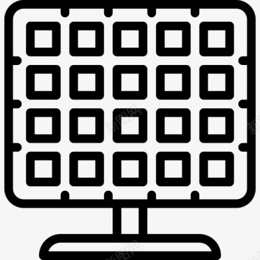 太阳恒星太阳能电池板生态学43线性图标图标