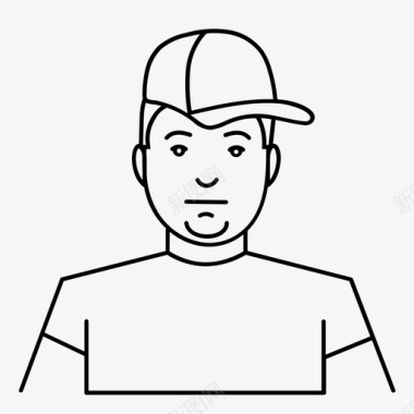 男人棒球帽前面图标图标