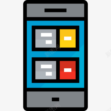 手机优惠卷智能手机网页8线性颜色图标图标