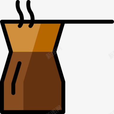 异域风情咖啡和早餐3线性颜色图标图标