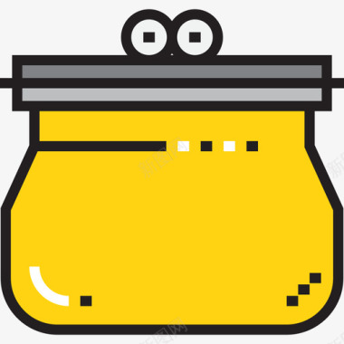 购物中心钱包购物中心13线性颜色图标图标