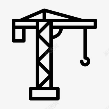 农机修理起重机建造施工图标图标