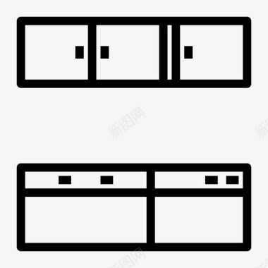 奶茶店室内设计厨房橱柜家具图标图标