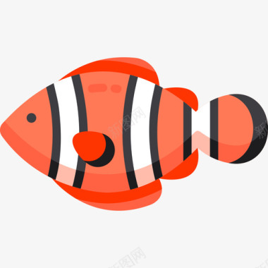 小丑鱼小丑鱼海洋生物3扁平图标图标