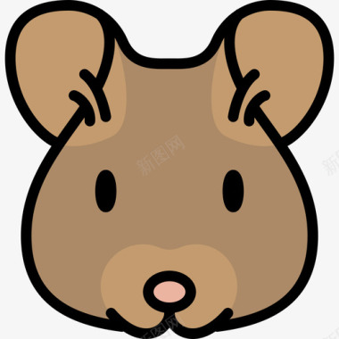 小鼠动物25线性颜色图标图标