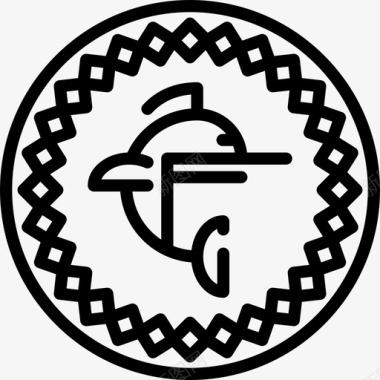 新西兰元纽埃大洋洲硬币直线图标图标