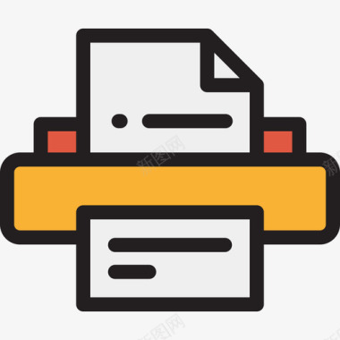 安全打印机安全22线性颜色图标图标