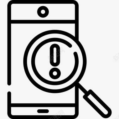 安全智能手机互联网安全线性图标图标