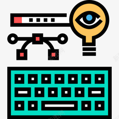 键盘字母键盘创作过程19线颜色图标图标