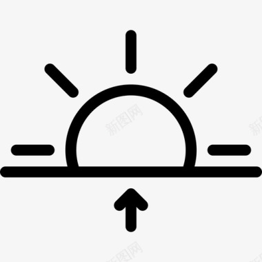 日出日出天气和保险2直线图标图标