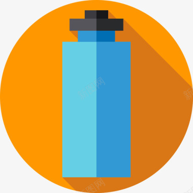 水瓶健康生活方式8扁平图标图标