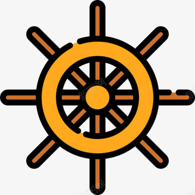 舵手海洋生物8线性颜色图标图标