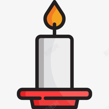 蜡烛蜡烛婚礼19线颜色图标图标