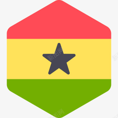 六边形图案加纳国际国旗2六边形图标图标