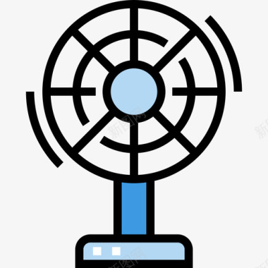 喷墨4通风机家庭4线性颜色图标图标