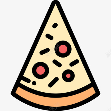 蓝莓披萨免抠素材披萨片面包店12线性颜色图标图标