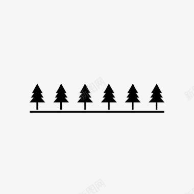 树木植物学森林图标图标