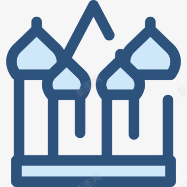 巴西标志圣巴西尔大教堂旅行16蓝色图标图标