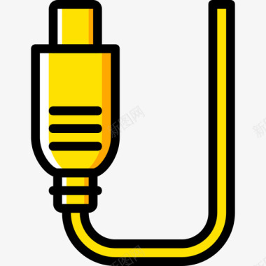 黄色教堂电缆连接器电缆4黄色图标图标
