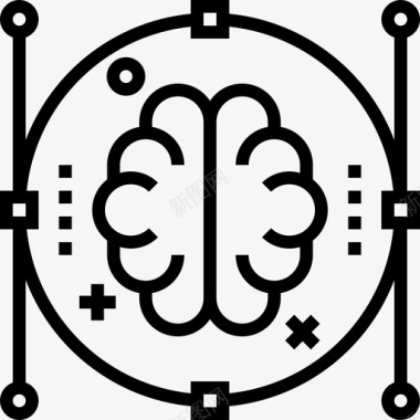 创造舒适头脑风暴创造性过程18线性图标图标