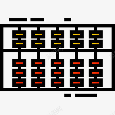 算盘学12线颜色图标图标