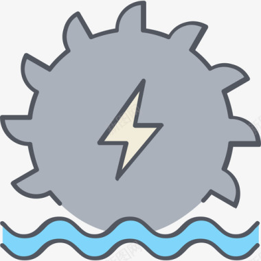 水力发电能源7彩色图标图标
