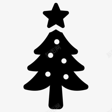 圣诞树松树星星图标图标