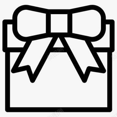 白色礼物盒子盒子圣诞节装饰图标图标