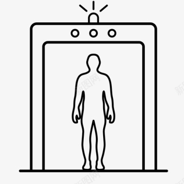 金属钉子金属探测器机场入口图标图标