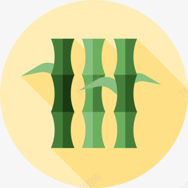 竹子日本3扁平图标图标