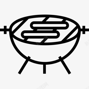 烧烤夏季食品饮料5线性图标图标