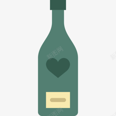 酒瓶酒瓶浪漫生活方式7扁平图标图标