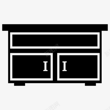 餐具柜自助餐桌橱柜图标图标