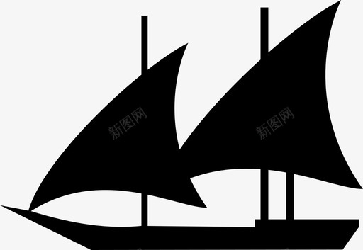船帆船大海图标图标